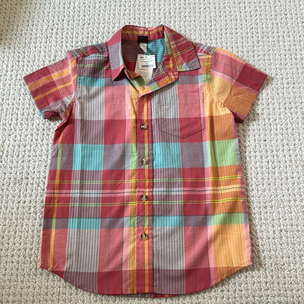 Tea madras button down shirt